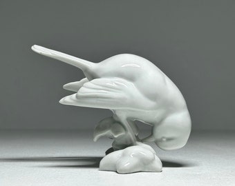 Gebrüder Heubach Porcelain Bird Figurine by Paul Zeiller, Gebruder Heubach Bird Figurine, Paul Zeiller Heubach Figurine