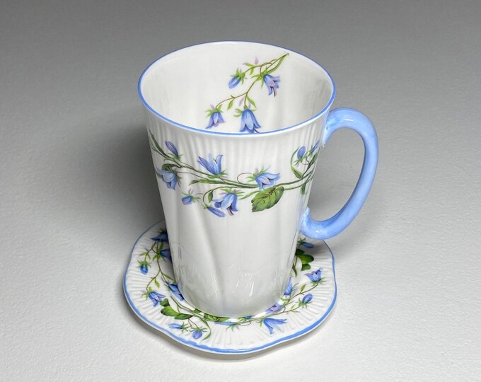 Shelley England Harebell Large Cup and Saucer, Rare Shelley Fine Bone