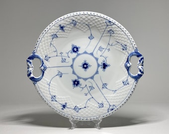 Bing & Grondahl Blue Fluted Serving Dish #101, Bing and Grondahl Musselmalet Platter, Blue Fluted Serving Dish with Handles