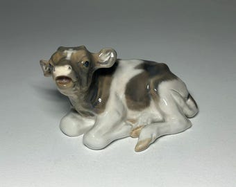 Royal Copenhagen Denmark Boy holding Cow #772 by Christian Thomsen
