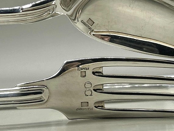 Set of 3 Christofle France Silver Plate Flatware, Christofle