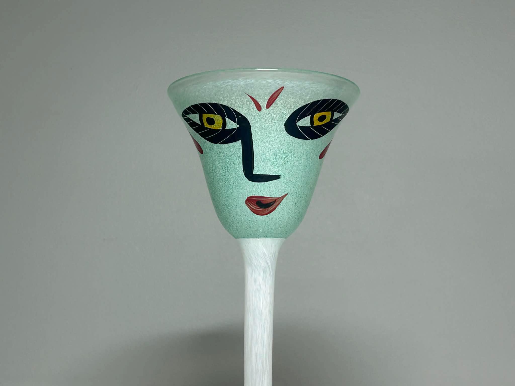 Kosta Boda Ulrica Hydman-vallien Open Minds Art Glass Wine Goblet