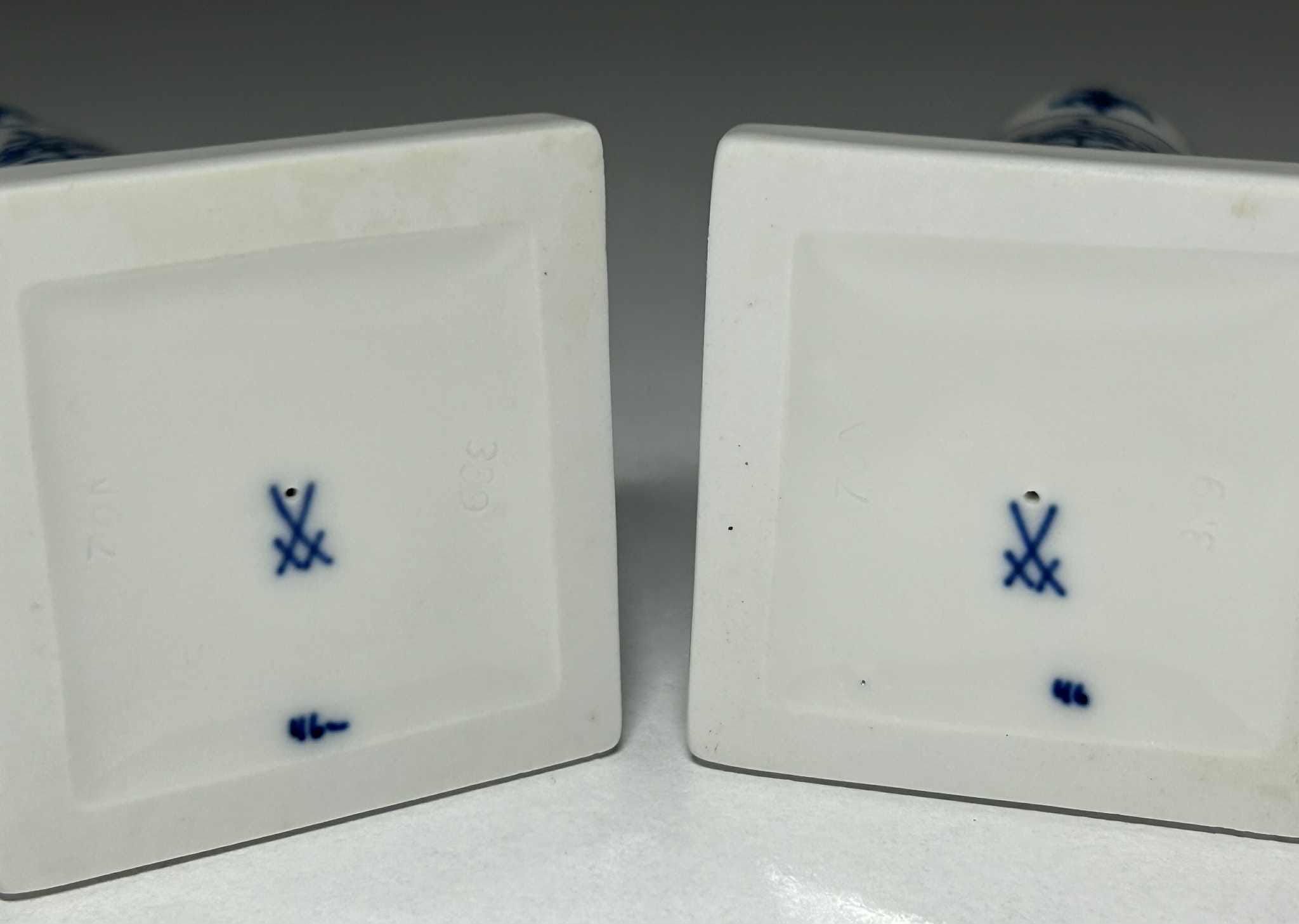 マイセン ブルーオニオン キャンドルスタンド 2 個セット、マイセン