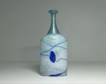 Kosta Boda Bertil Vallien Art Glass Vase ''Galaxy Blue