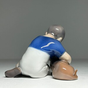 Royal Copenhagen Porcelain Figurine 'True Friendship' #1951, Royal Copenhagen Boy with Dog Figurine by Ingeborg Plockross Irminger image 6