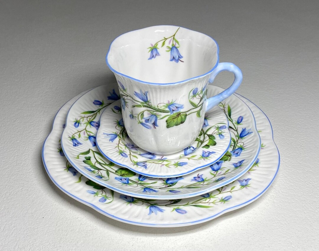Shelley England Harebell 4part Tea Set, Shelley Fine Bone China