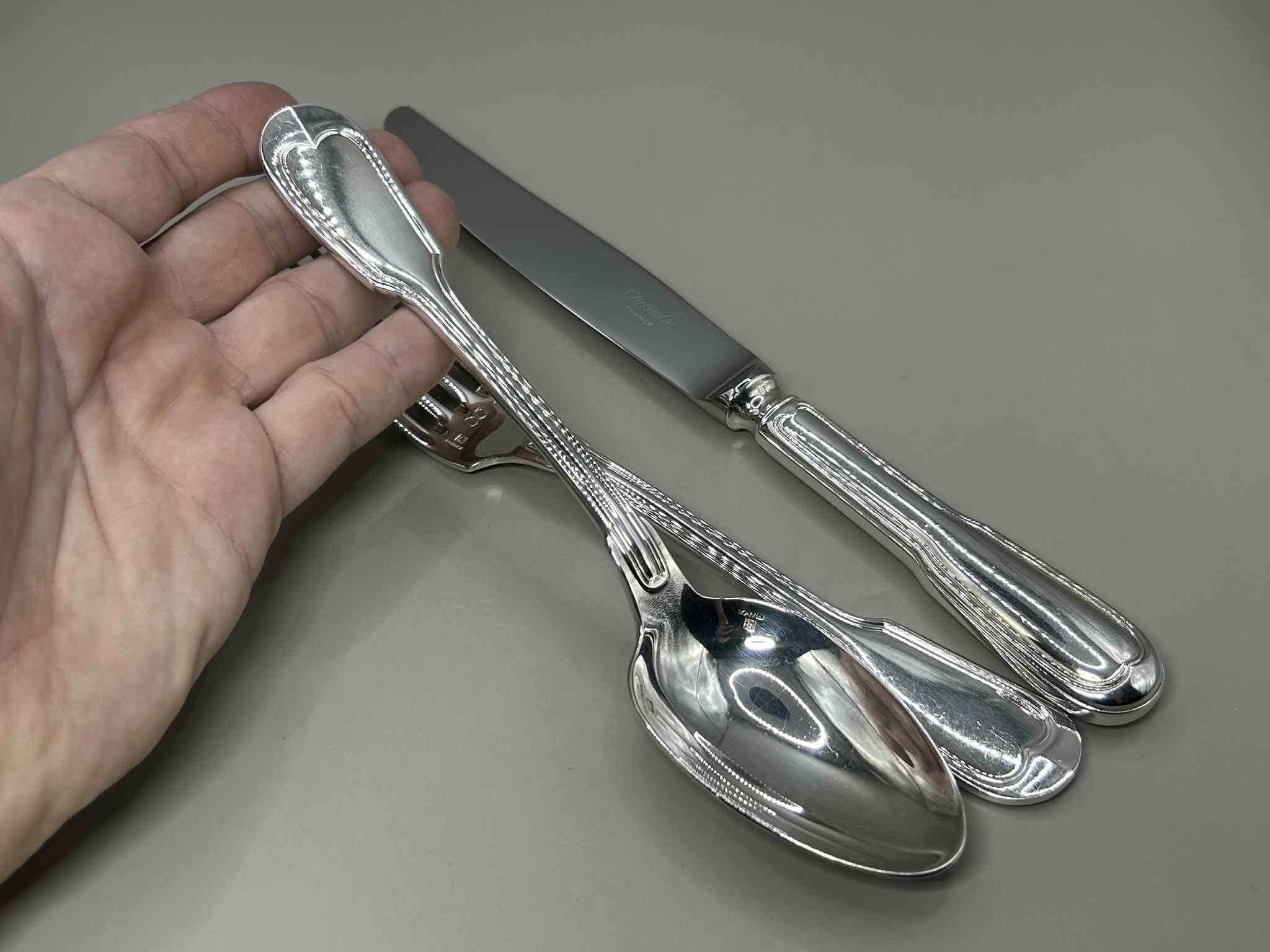 Christofle シルバー スプーン フォーク セット Set of 3 Christofle France Silver Plate Flatware, Christofle