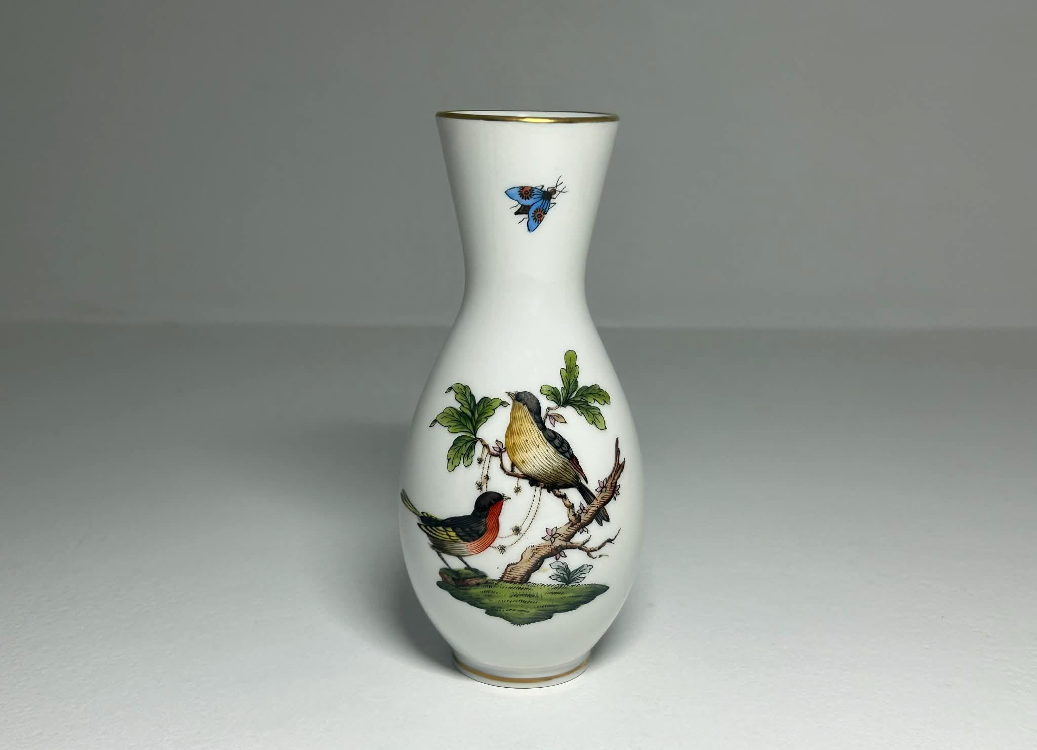ヘレンド Herend 鳥の絵柄 陶器花瓶 ヘレンド ロスチャイルド 鳥の小形磁器花瓶 #7048 - Etsy 日本
