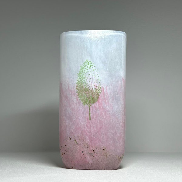 Kosta Boda Kjell Engman Signed Art Glass Vase #48638 ''May'', Kjell Engman May Kosta Boda Vase, Kjell Engman 'May' Vase