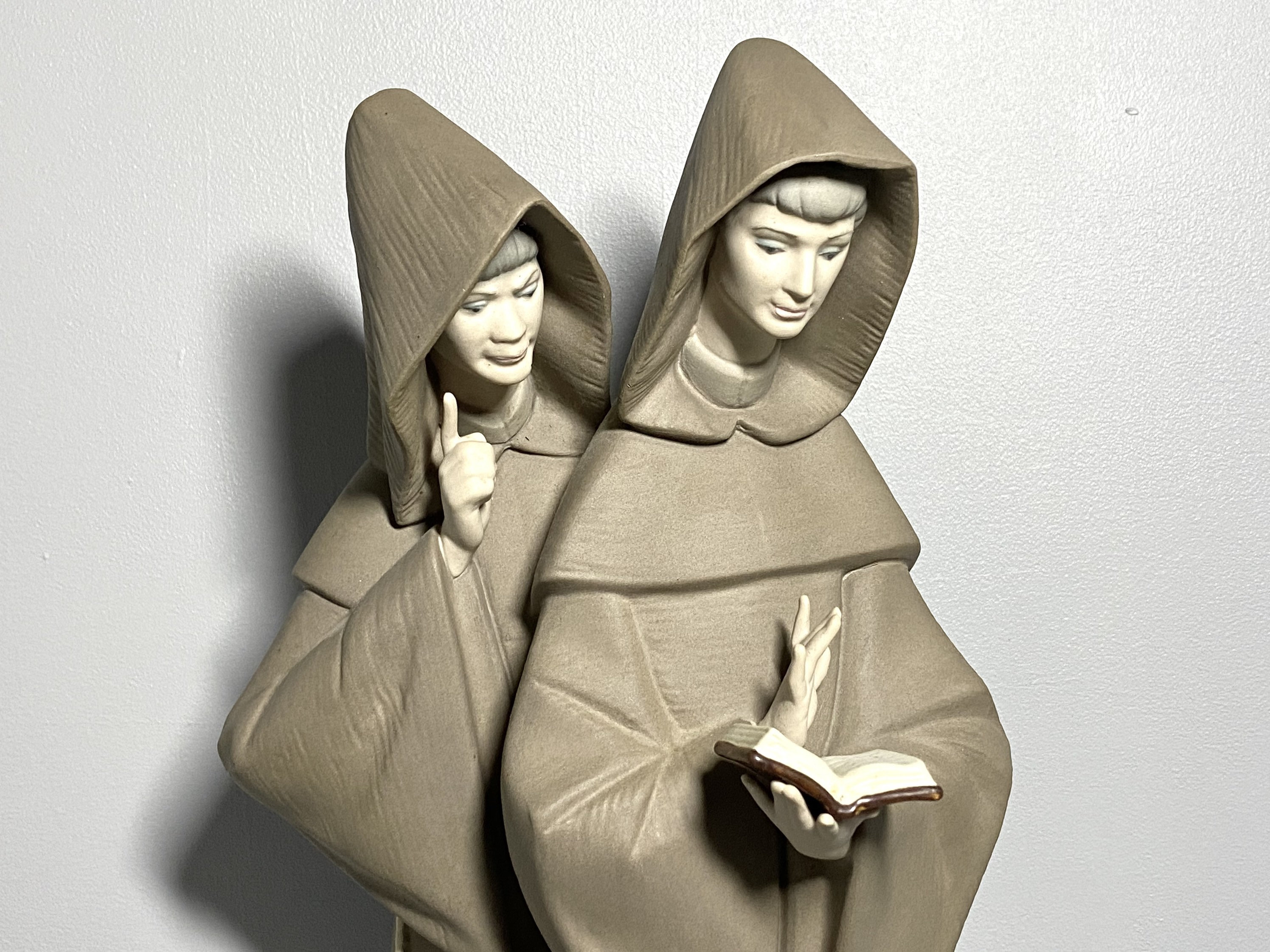 Lladro Monks at Prayer Porcelain Figurine Large Vintage Etsy