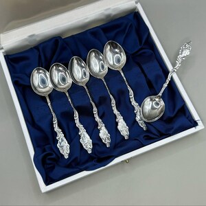Set of 6 Swedish Solid Silver Coffee Spoons in a Box, MAB Sweden Stockholm Silver Spoons, Swedish Solid Silver Coffee Spoons