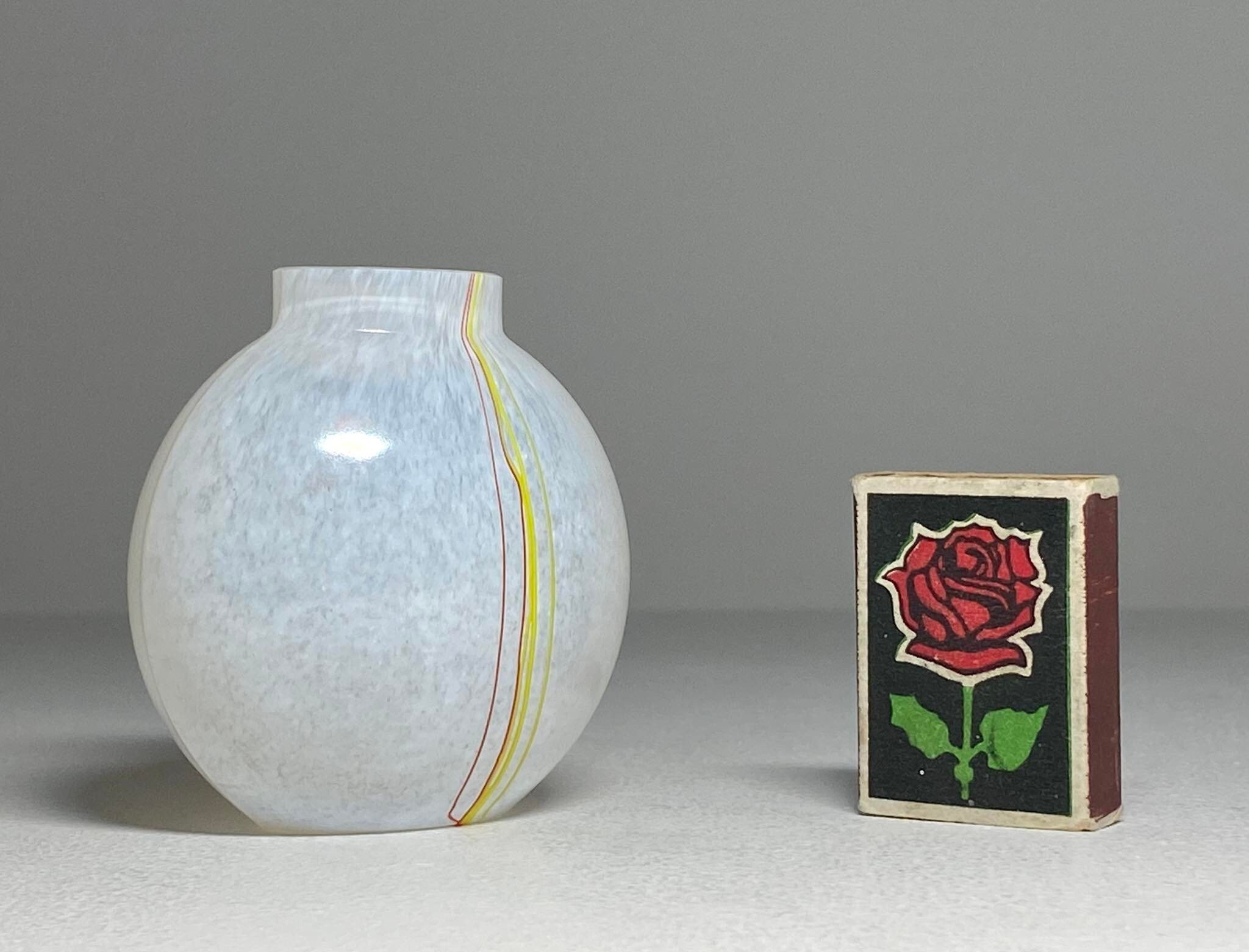 Kosta Boda Bertil Vallien Miniature Art Glass Vase ''rainbow