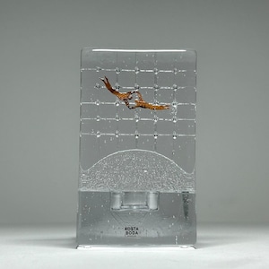 Kosta Boda Bertil Vallien Art Glass Candle Holder Sculpture #7090644, Bertil Vallien Kosta Boda Candle Holder No 7090644