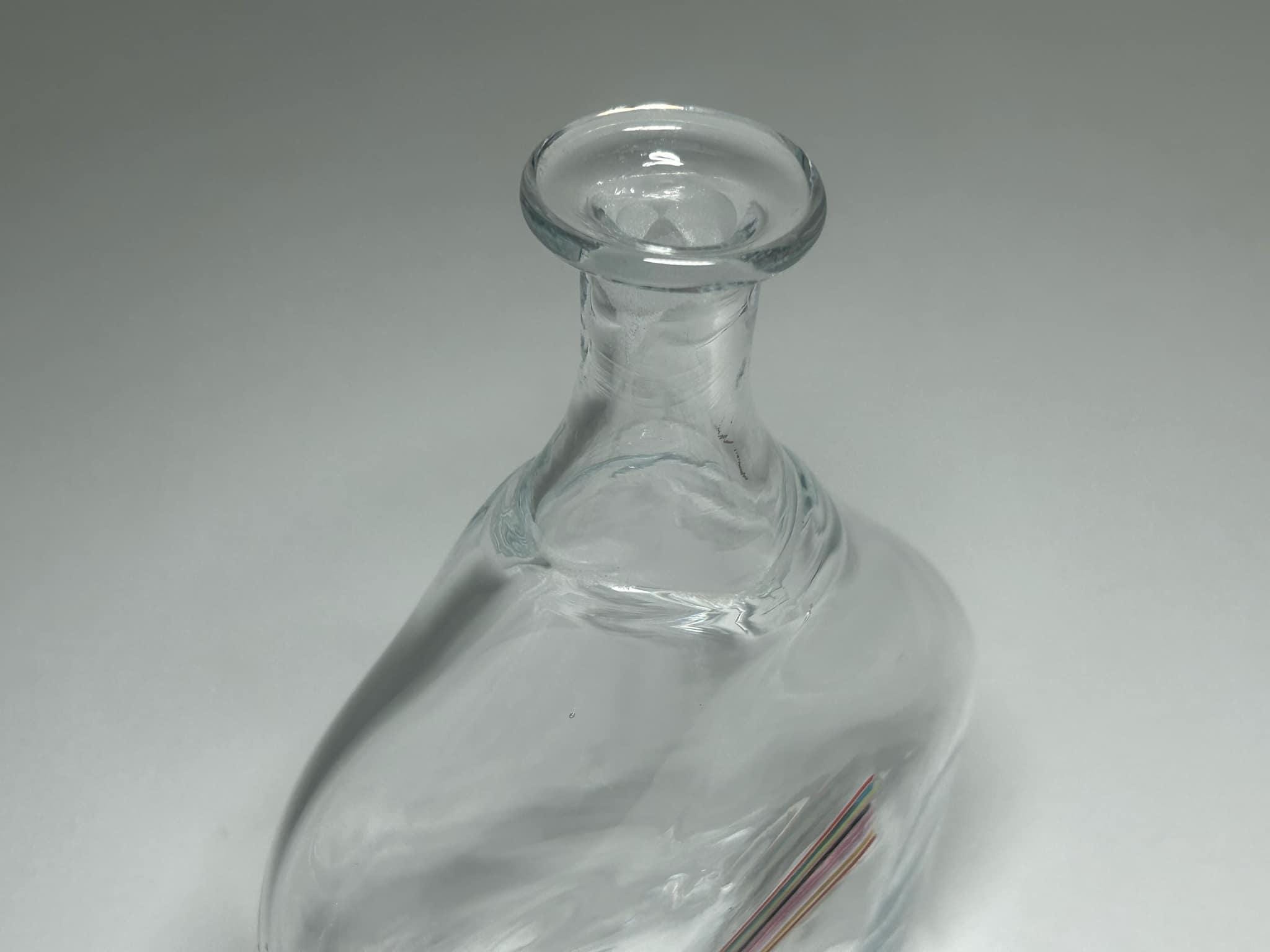 Rare Kosta Boda Bertil Vallien Art Glass Decanter ''rainbow