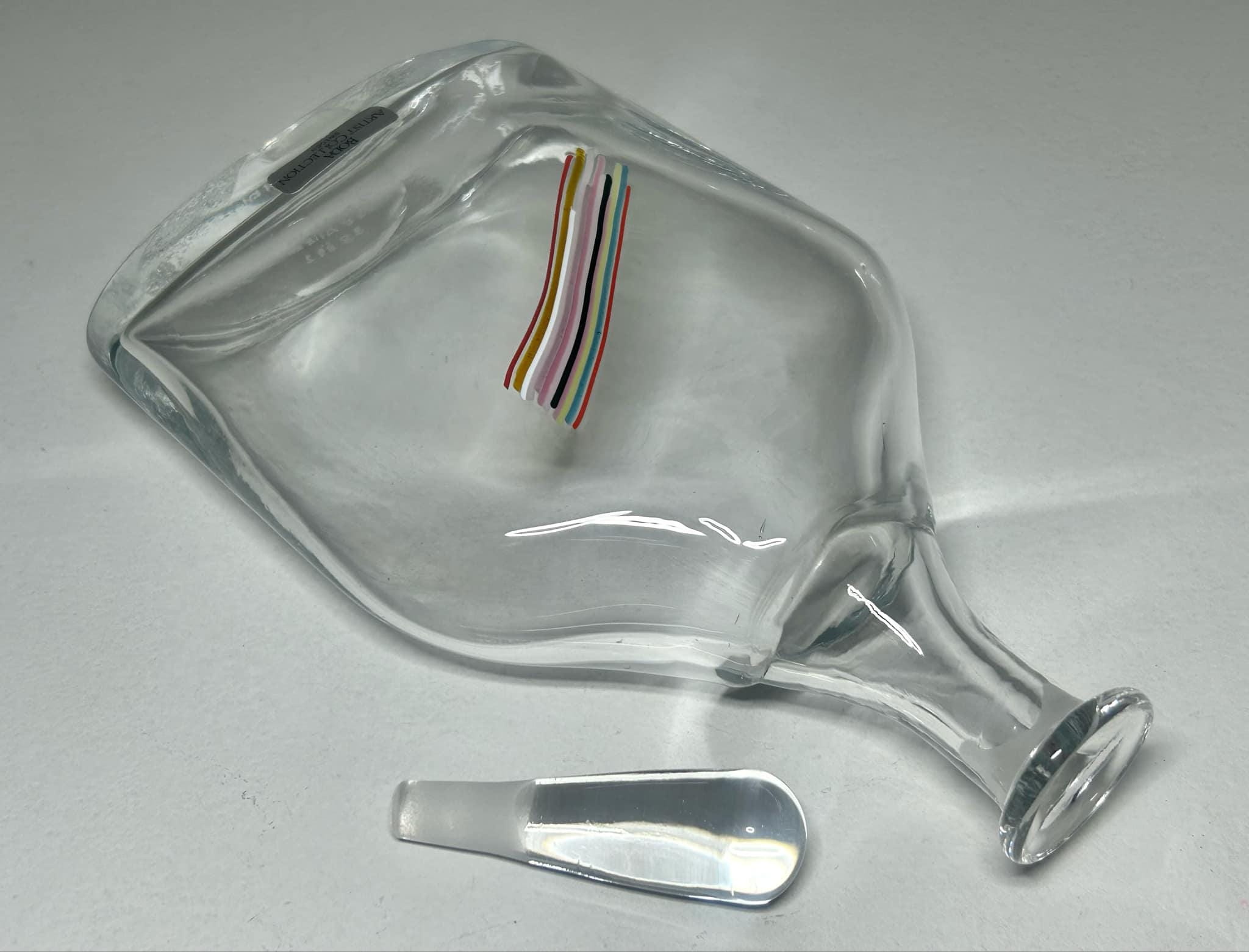 Rare Kosta Boda Bertil Vallien Art Glass Decanter ''rainbow