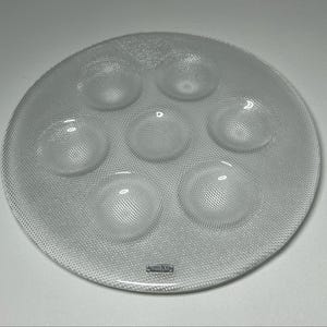 Rare Kosta Boda Art Glass Oyster Dish, Kosta Boda Art Glass Crystal Serving Dish, Kosta Boda Oyster Plate