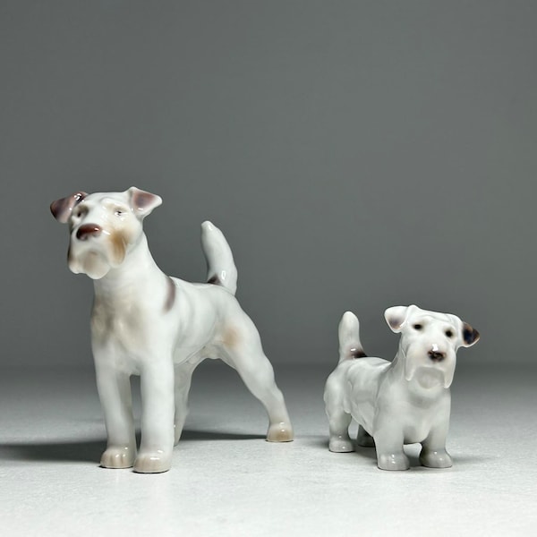 Set of 2 Bing & Grondahl Porcelain Dog Figurines #2072 and #2085, Bing and Grøndahl Puppy Figurine, B and G Figurine Cockerspaniel Dog
