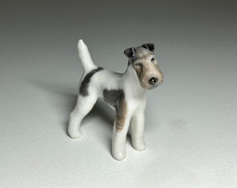 Royal Copenhagen Figurine #3170 Wirehaired Fox Terrier, Royal Copenhagen Dog Figurine Number 3170 , Royal Copenhagen Terrier Figure