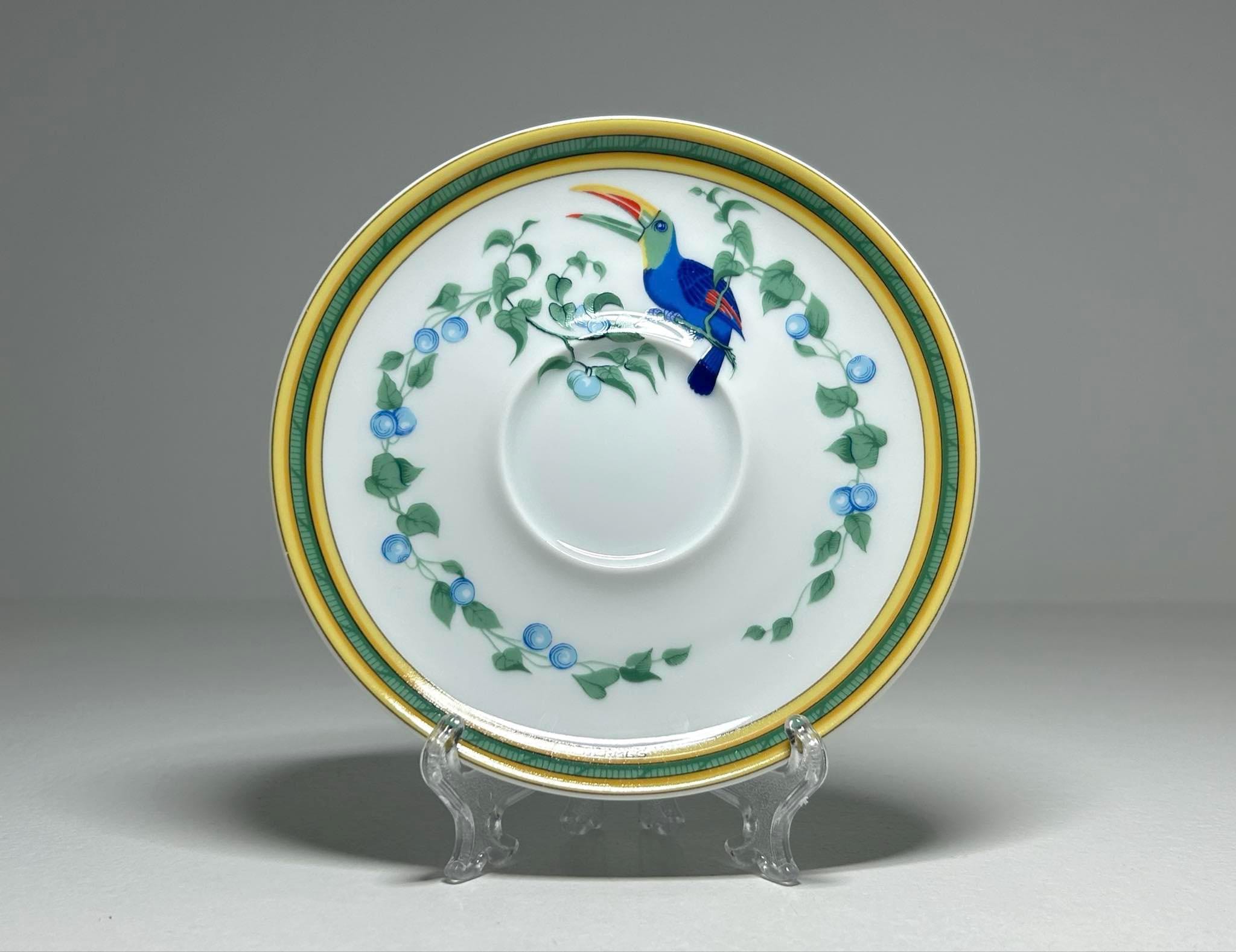 Hermès Toucans Porcelain Saucer Plate, Hermes Limoges Toucans