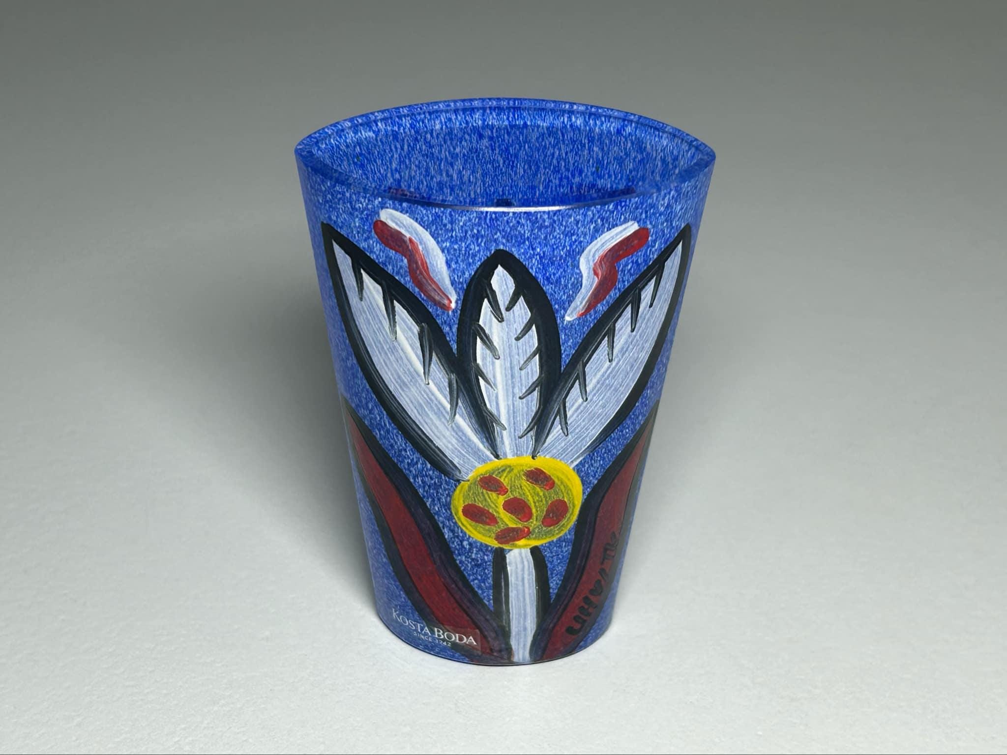 Ulrica Hydman-vallien 'moonflower' Art Glass Vase #49783, Kosta