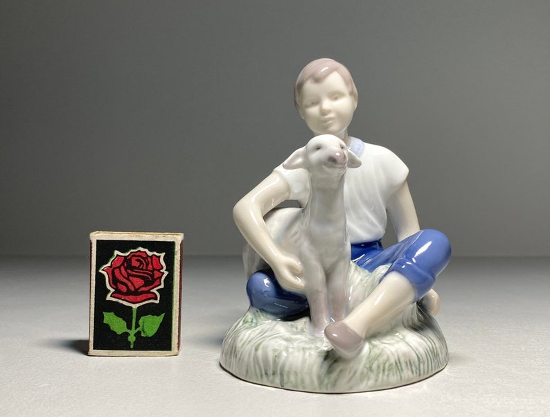 Bing and Grondahl Figurine 2336 Girl With Happy Lamb, Bing and Grøndahl