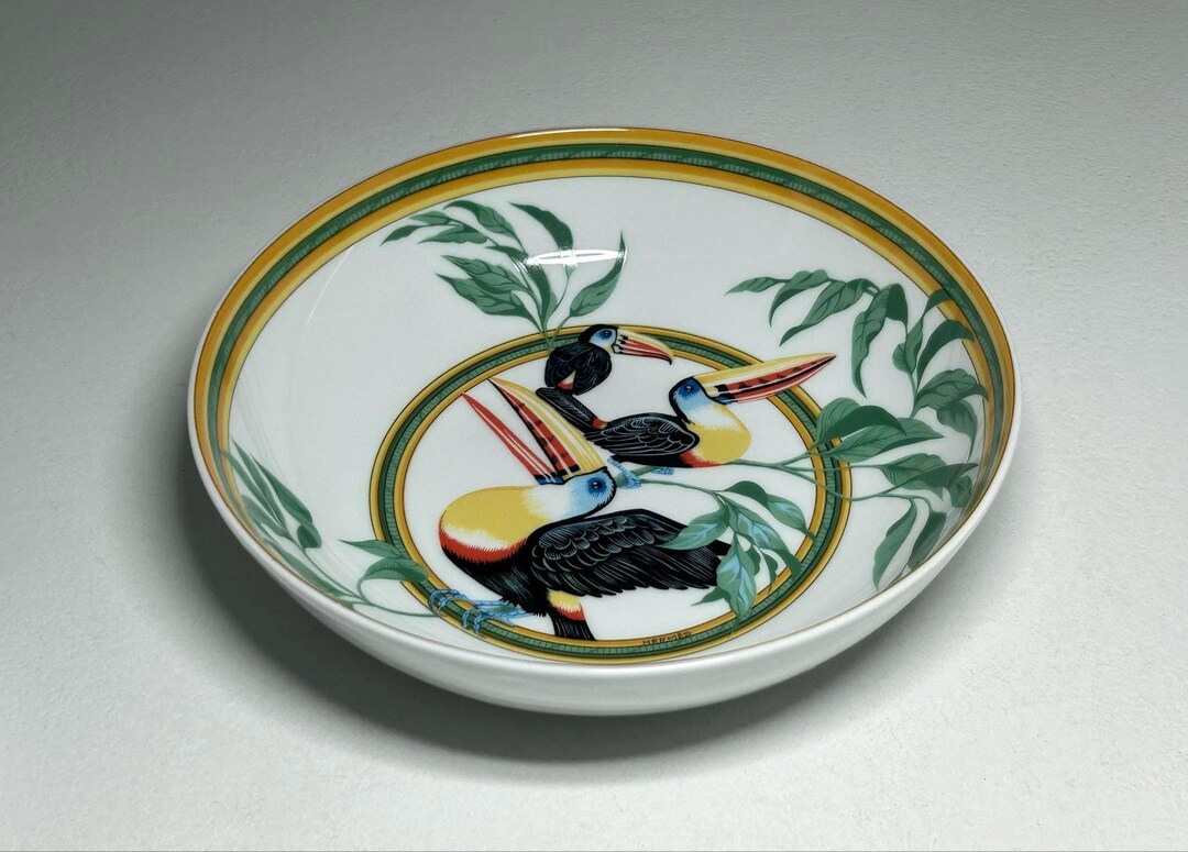 Service à Café/thé Hermès Toucans – Porcelaine De Limoges – 3 Pièces – Occasion