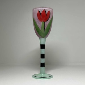 Ulrica Hydman-Vallien &#39;&#39;Tulipa&#39;&#39; Großer Wein Kelch #99184, Kosta Boda Ulrica Hydman Vallien Weinglas &#39;Tulipa&#39; No 99184