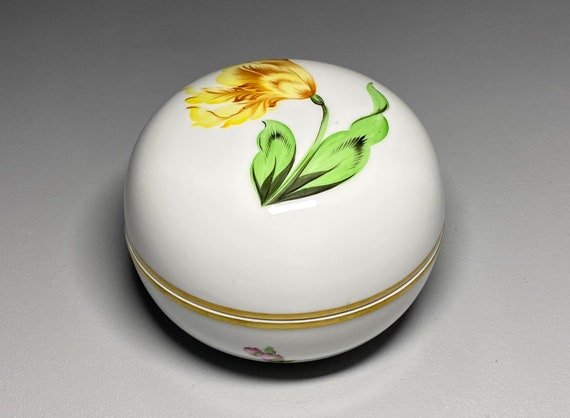 Herend Kitty Pattern Hand Painted Porcelain Bonbonniere - Etsy