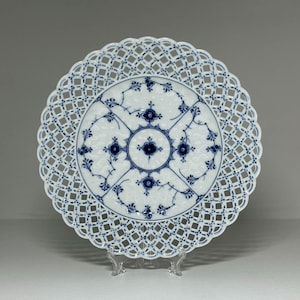Royal Copenhagen Blåmölad Helspets Nätformad Tallrik Nr 1/1099