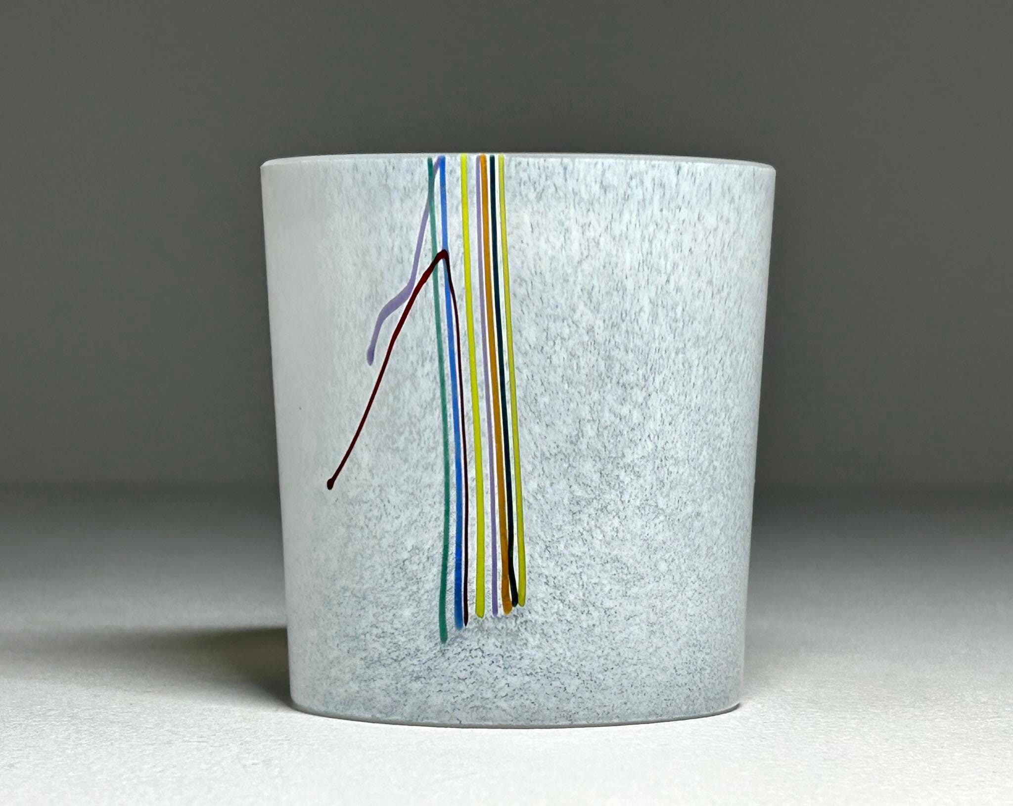 Kosta Boda Bertil Vallien スモール アート ガラス花瓶 ''Rainbow