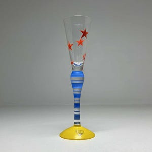 Anne Nilsson &#39;&#39;Clown&#39;&#39; Footed Shot Glass, Orrefors Anne Nilsson Clown Schnapps Glass, Anne Nilsson Orrefors Clown Glass