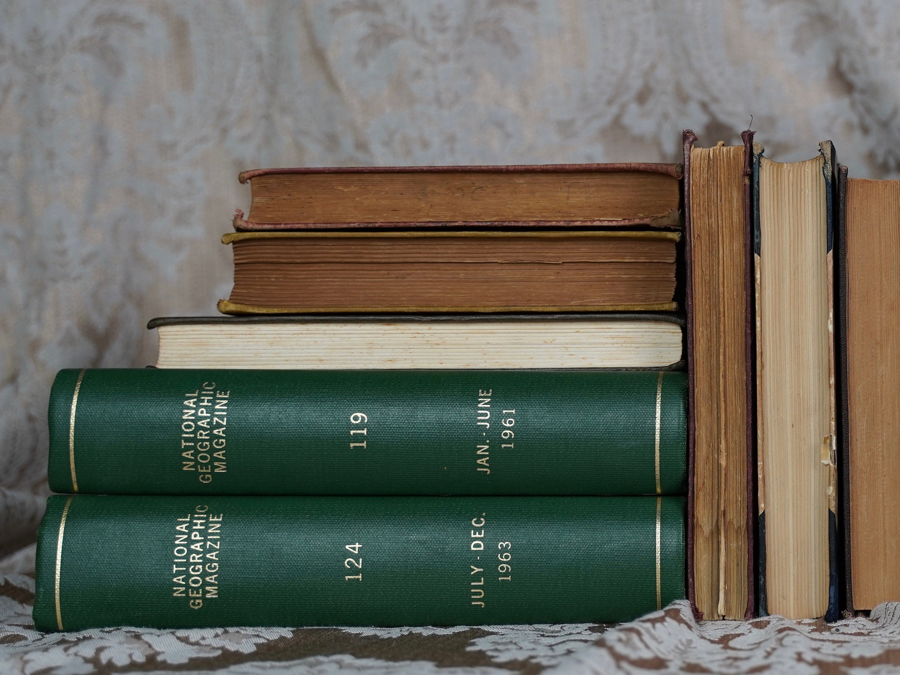 Vintage National Geographic Magazine – 1961 & 1963 Green Volumes
