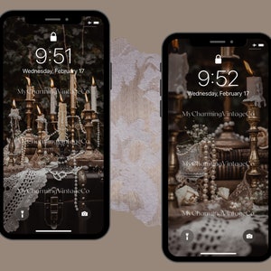 2 Vintage Candlestick Screensavers, Digital Download, Printable Files for Crafting