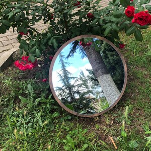 Runder brauner Spiegel für Wand/ Moderner Spiegel/ für | Etsy