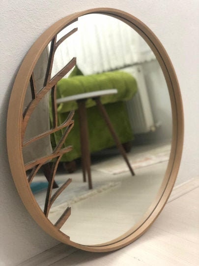 GROßER 29'''runder Holzspiegel für | Etsy