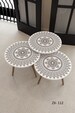 Round White Set of 3 Nesting Coffee Table/Side Table for Living Room/Bed Side table/Coffee & End Table/Modern Nest of tables/Wood Side Table 