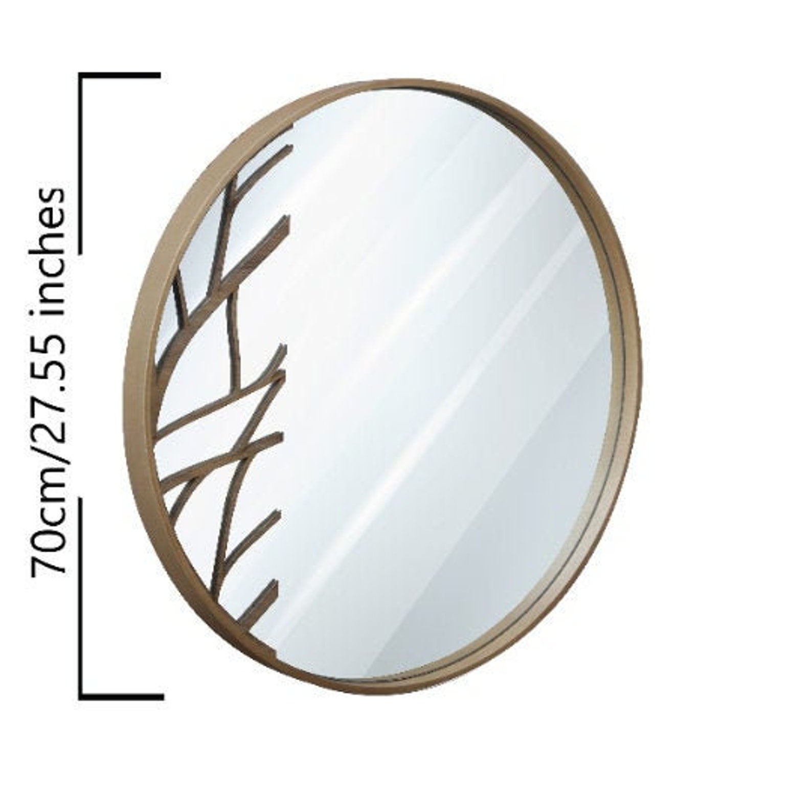 GROßER 29'''runder Holzspiegel für | Etsy