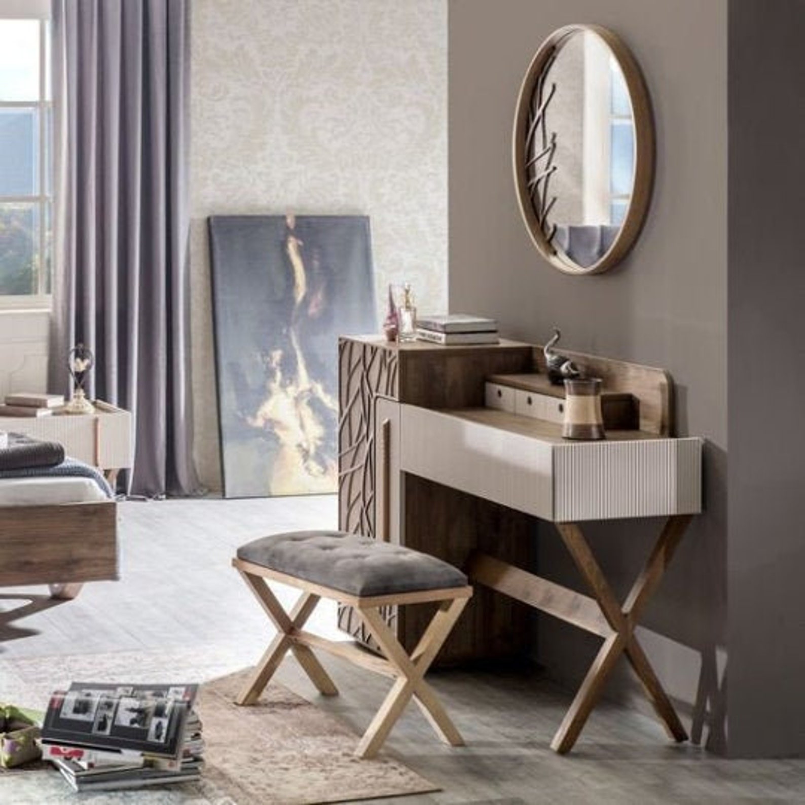 GROßER 29'''runder Holzspiegel für | Etsy