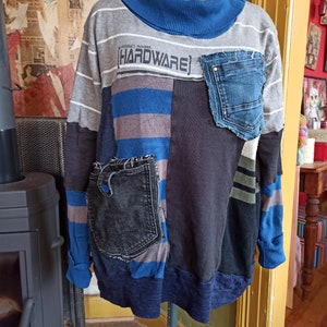 &quot;Recover&quot; sweater Sewn from recycled clothing, size XL
