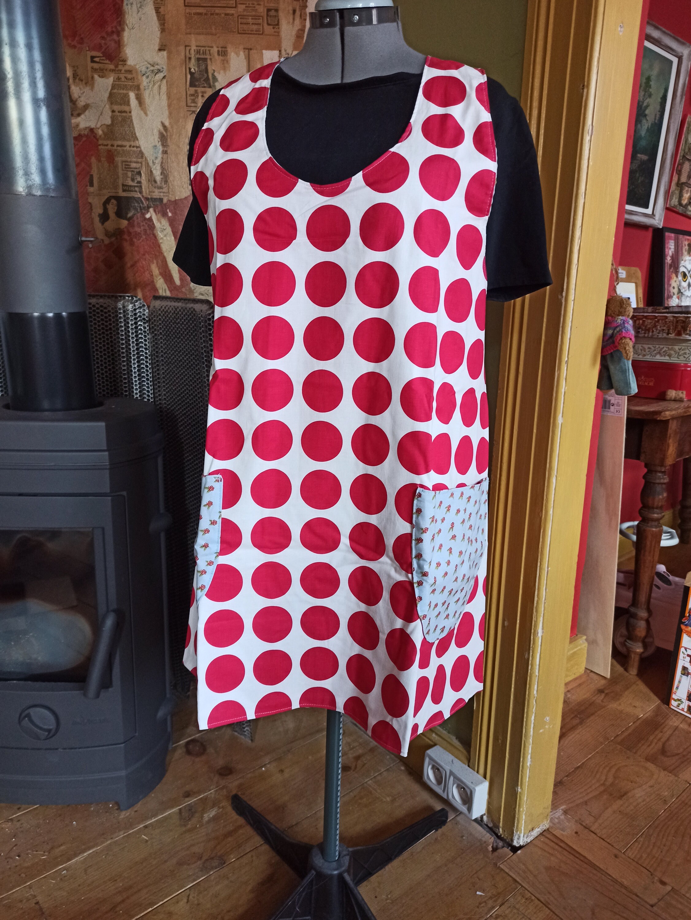 Tablier Gros Pois Fuchsia