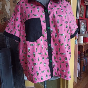 &quot;Cactus&quot; short-sleeved shirt, XL size