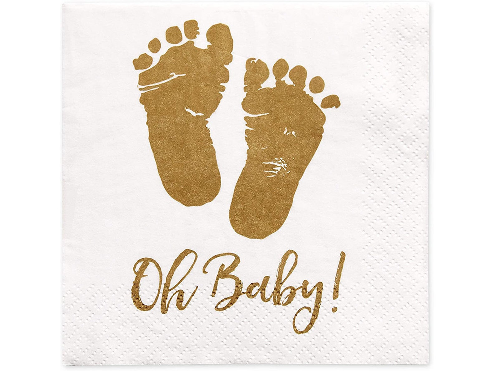 100 Baby Shower Napkins Oh Baby Beverage Napkins 3ply Gold Etsy