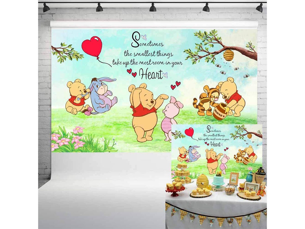 Classic Winnie The Pooh Baby Shower Backdrop, Winnie The Pooh and