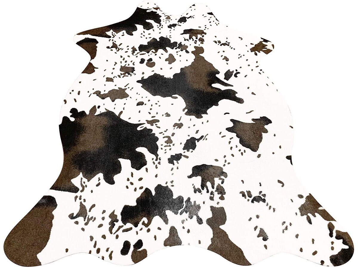 Cow Print Rug Faux Cowhide Area Carpet Animal Print Mat for Etsy