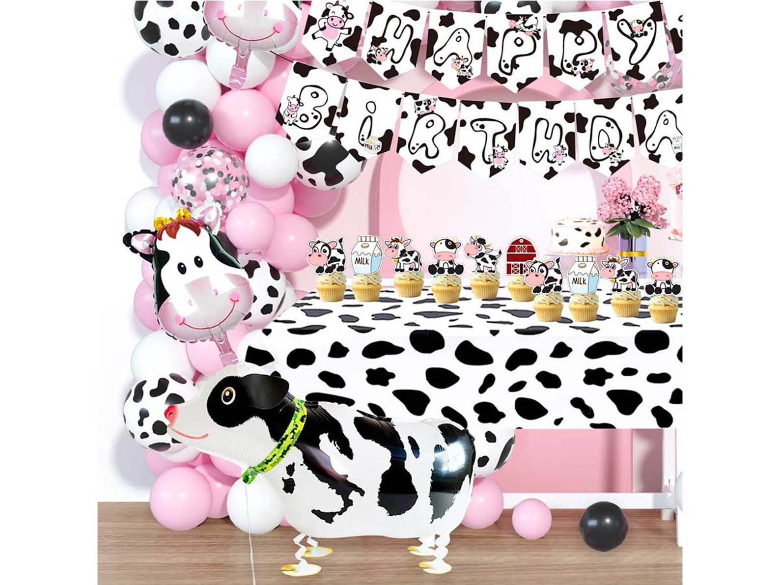 Cow Birthday Party Decorations Balloon Garland Kit Cowgirl Cow Etsy