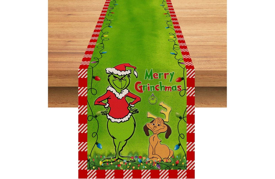 Grinch Christmas Table Runner Kitchen Christmas Decorations Christmas