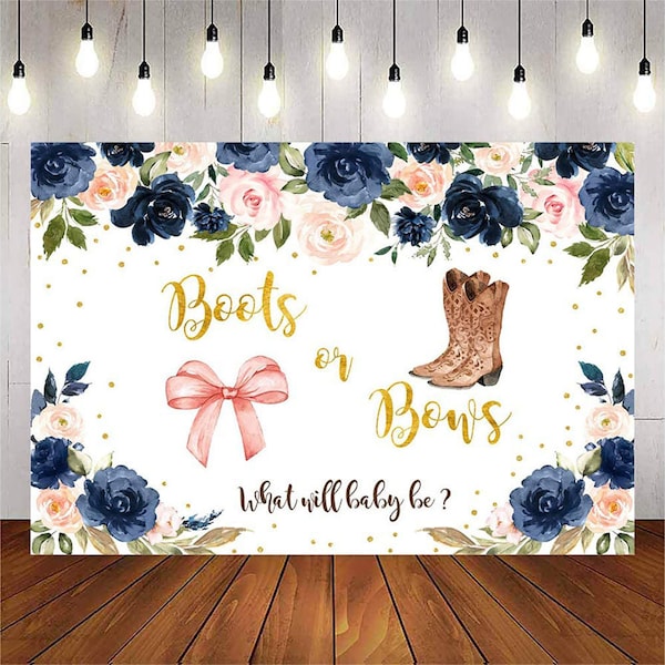 Boots or Bows Gender Reveal Decorations Etsy