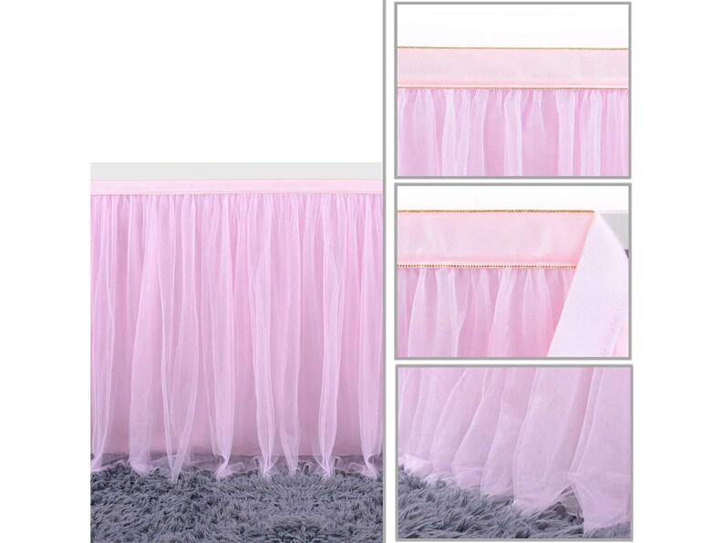 Pink Table Skirt Baby Shower 6ft Tulle Table Skirting With Etsy