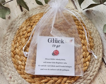 Glück to go, Glücksbringer, Mitbringsel, Überraschung, Glückskäfer, Marienkäfer