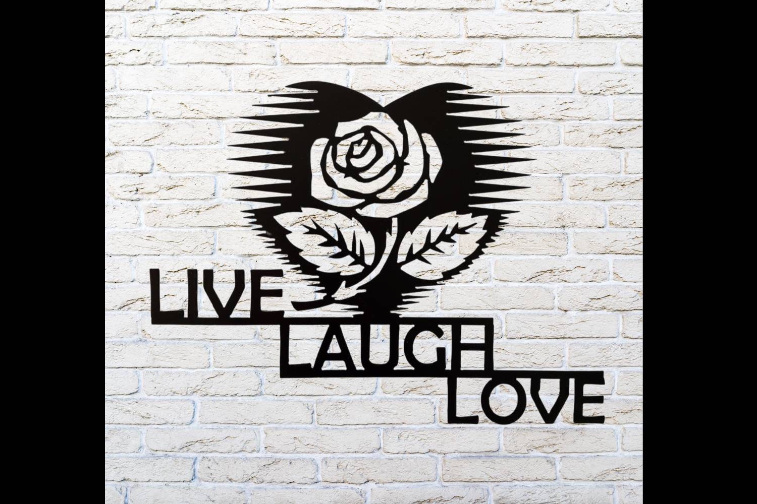 Live Laugh Love Sign Live Laugh Love Heart Sign Metal Wall Etsy